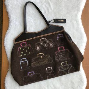Antonio Melani Embroidered Purse/Handbag/Carpetbag